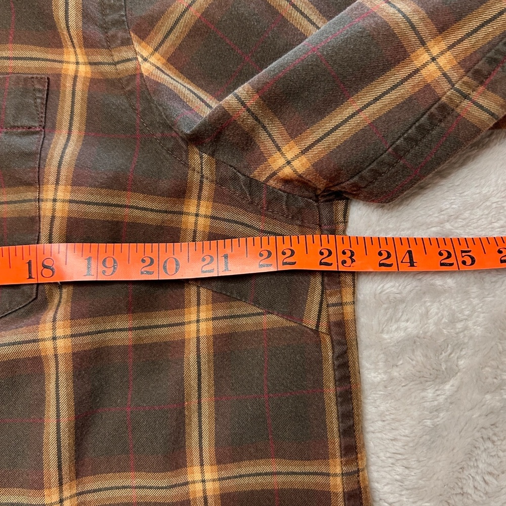 Lauren Ralph Lauren Brown Plaid Button Up Shirt Womens 1X Cotton Preppy - Picture 8 of 8